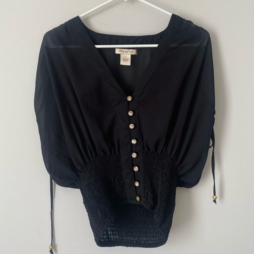 3/$25 Item Arden B Black Tie Sleeve Blouse